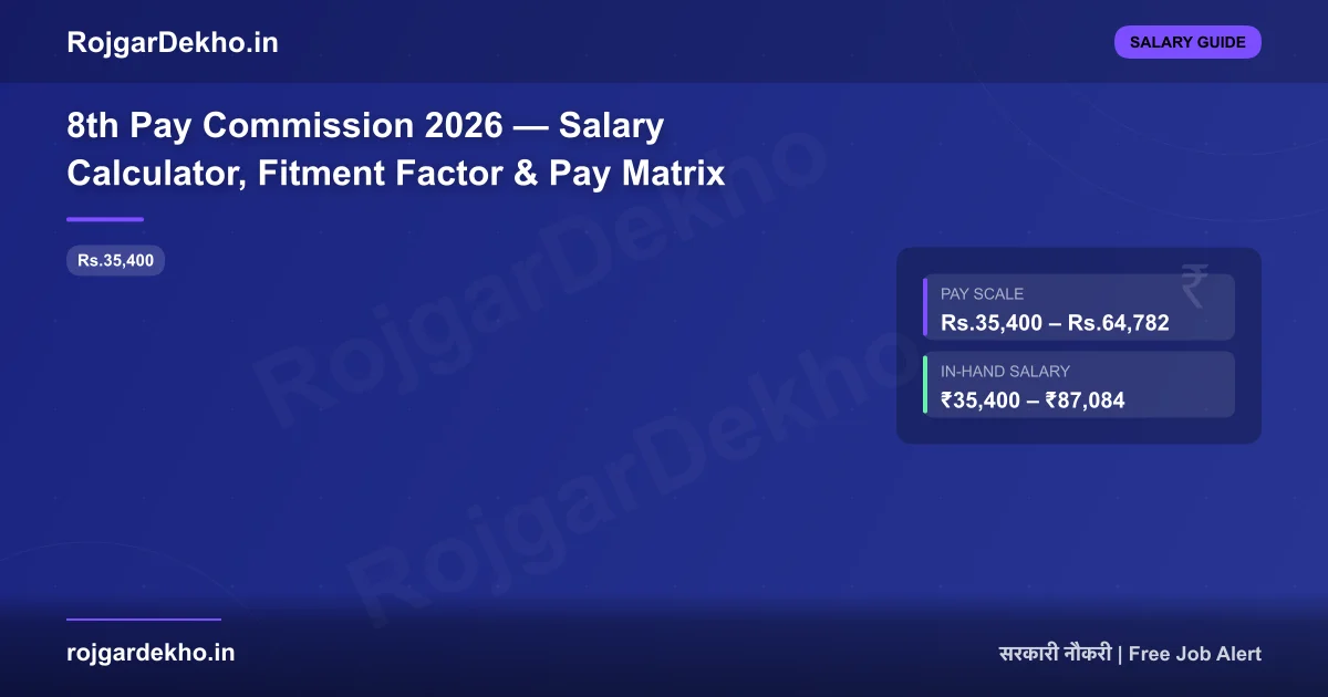 8th Pay Commission 2026 — Salary Calculator, Fitment Factor & Pay Matrix - Salary | RojgarDekho