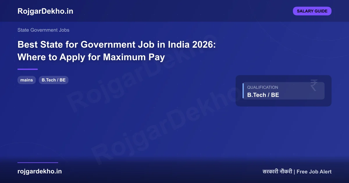 Best State for Government Job in India 2026: Where to Apply for Maximum Pay - Salary | RojgarDekho