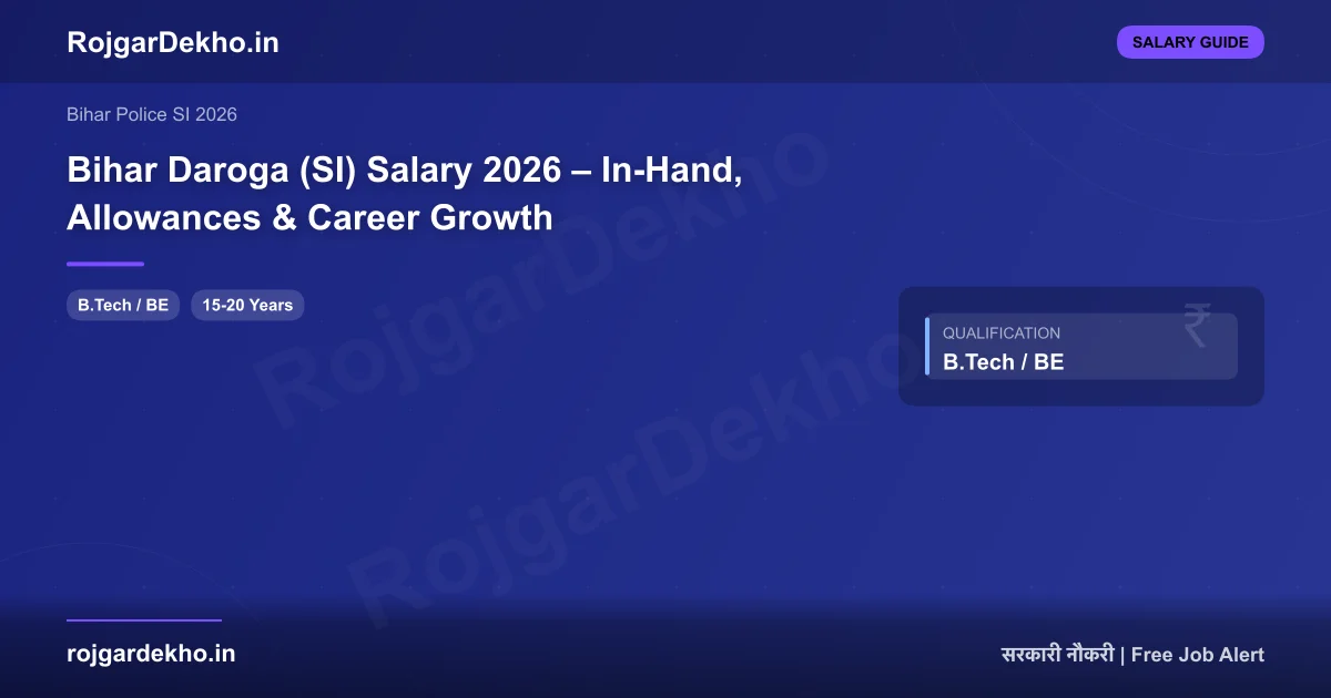 Bihar Daroga (SI) Salary 2026 – In-Hand, Allowances & Career Growth - Salary | RojgarDekho