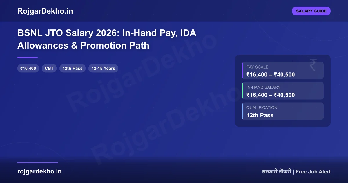 BSNL JTO Salary 2026: In-Hand Pay, IDA Allowances & Promotion Path - Salary | RojgarDekho