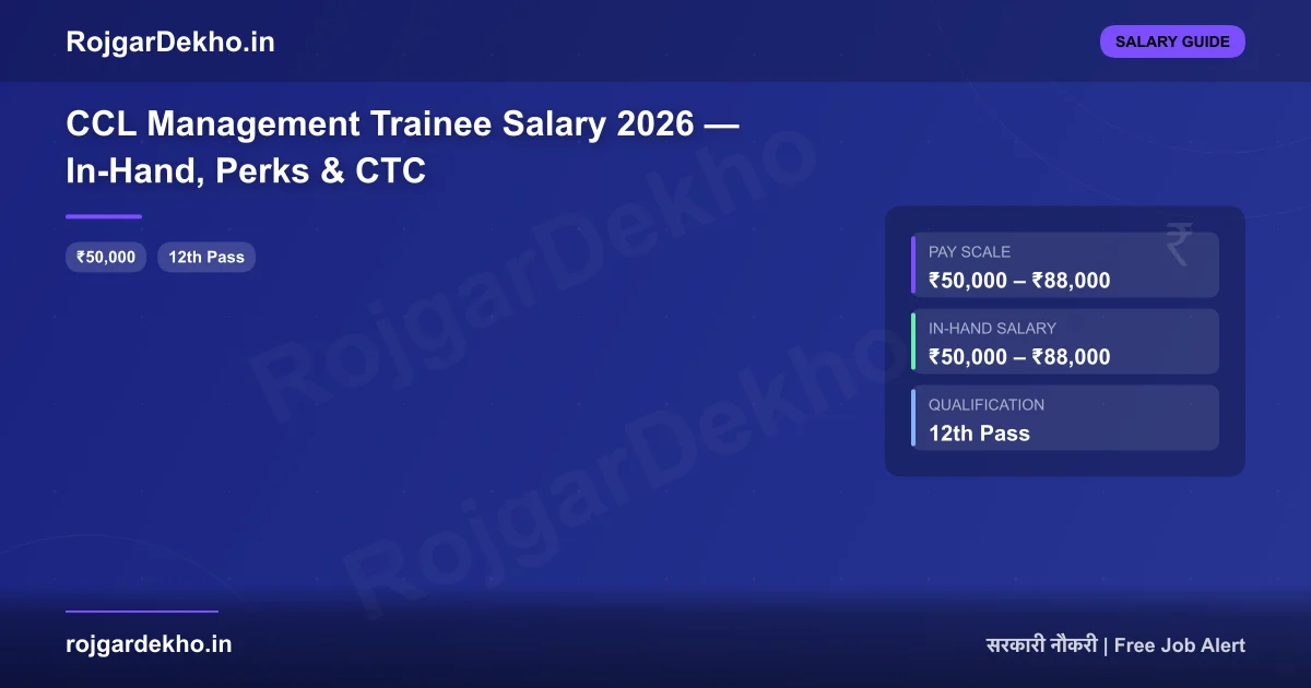 CCL Management Trainee Salary 2026 — In-Hand, Perks & CTC - Salary | RojgarDekho