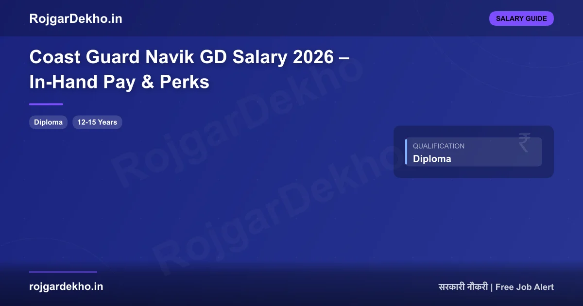 Coast Guard Navik GD Salary 2026 – In-Hand Pay & Perks - Salary | RojgarDekho