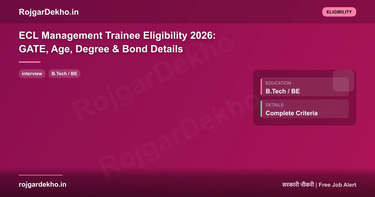 ECL Management Trainee Eligibility 2026: GATE, Age, Degree & Bond Details - Eligibility | RojgarDekho