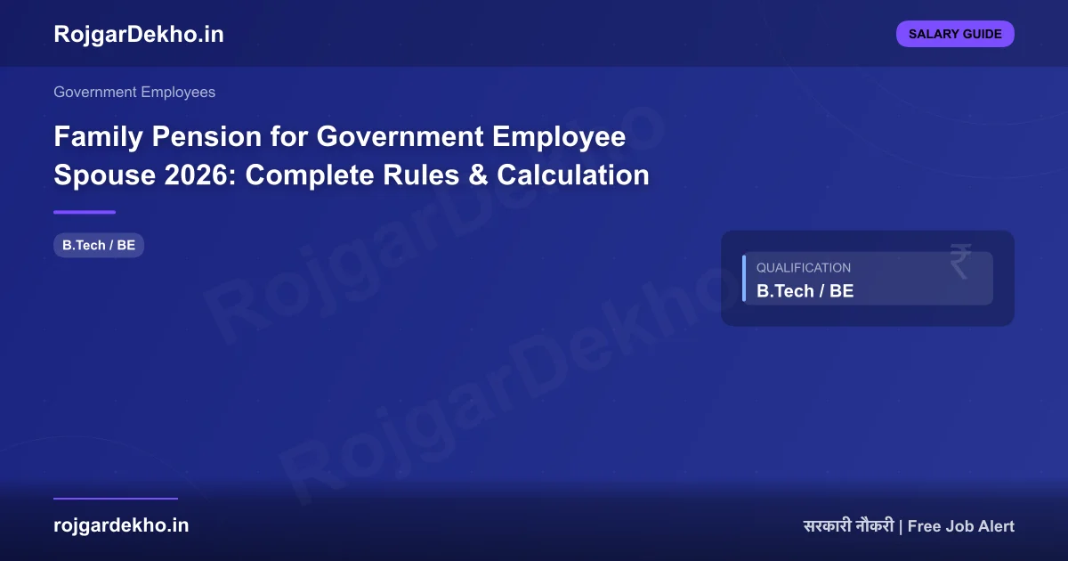 Family Pension for Government Employee Spouse 2026: Complete Rules & Calculation - Salary | RojgarDekho