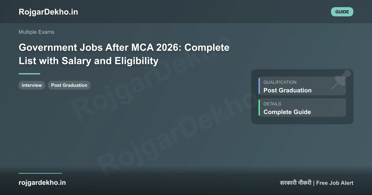 Government Jobs After MCA 2026: Complete List with Salary and Eligibility - Other | RojgarDekho