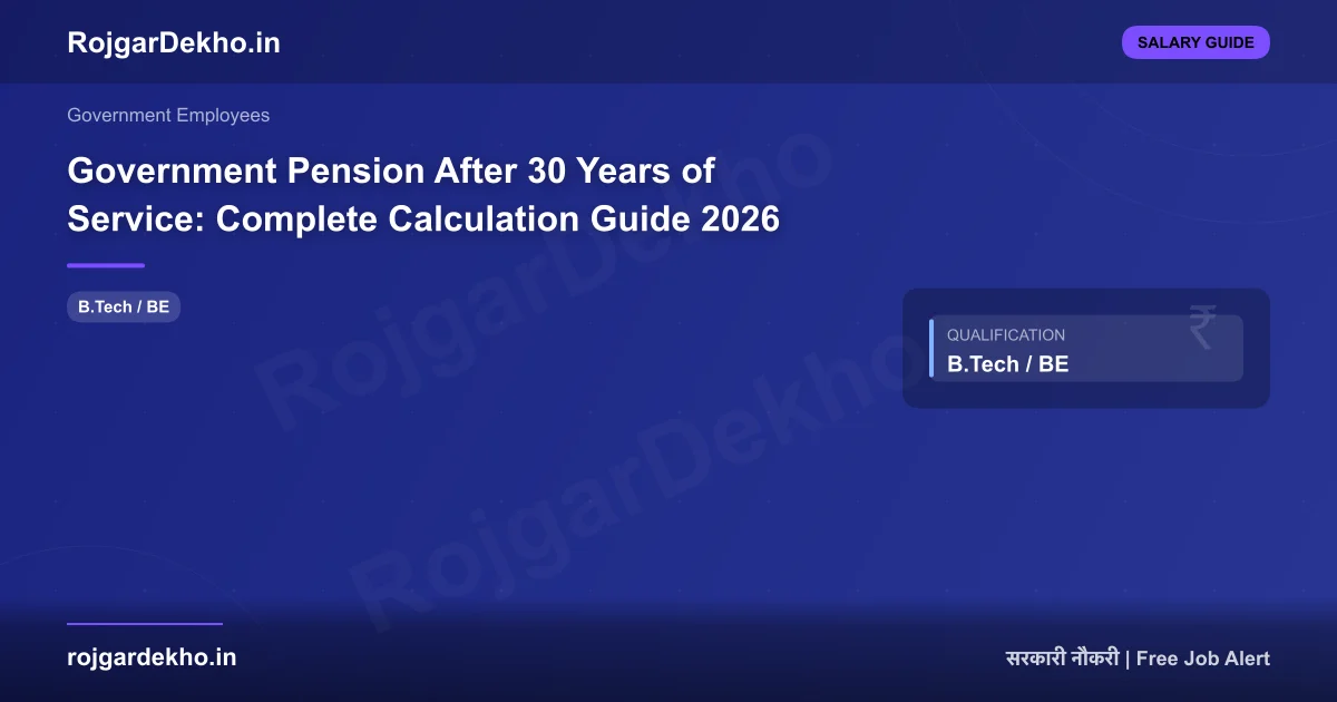 Government Pension After 30 Years of Service: Complete Calculation Guide 2026 - Salary | RojgarDekho