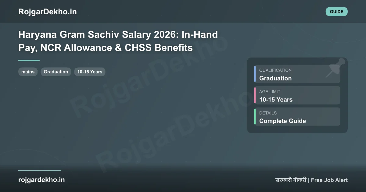 Haryana Gram Sachiv Salary 2026: In-Hand Pay, NCR Allowance & CHSS Benefits - State Government Jobs | RojgarDekho