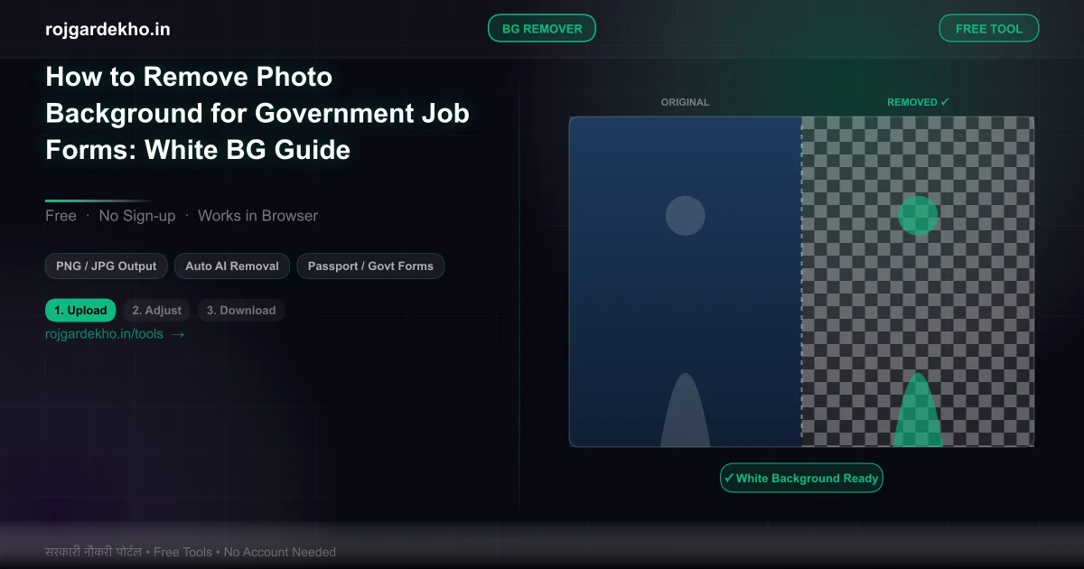 How to Remove Photo Background for Government Job Forms: White BG Guide - Tools | RojgarDekho