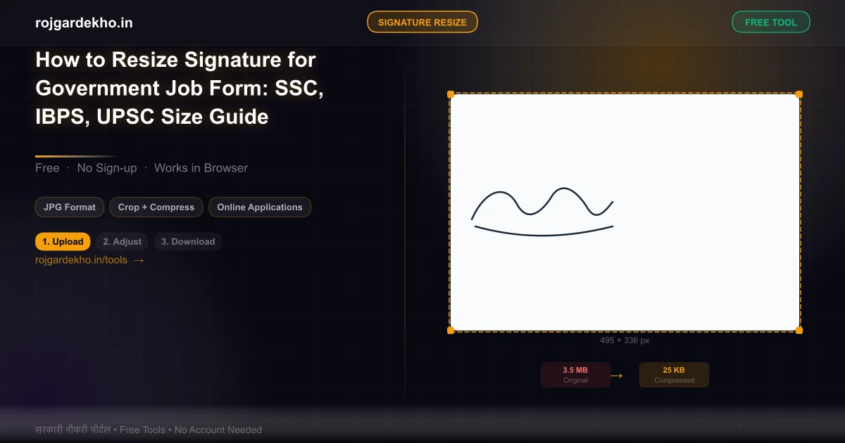 How to Resize Signature for Government Job Form: SSC, IBPS, UPSC Size Guide - Tools | RojgarDekho