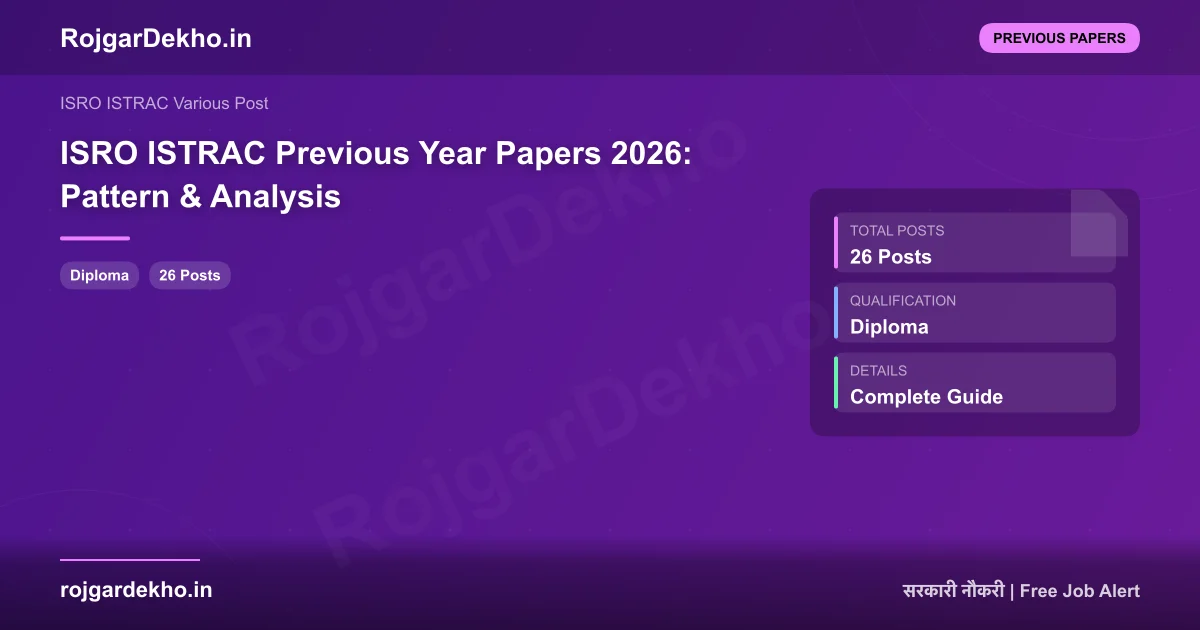 ISRO ISTRAC Previous Year Papers 2026: Pattern & Analysis - Previous Papers | RojgarDekho