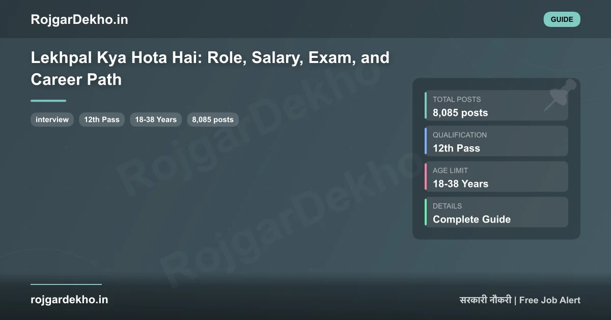 Lekhpal Kya Hota Hai: Role, Salary, Exam, and Career Path - Other | RojgarDekho