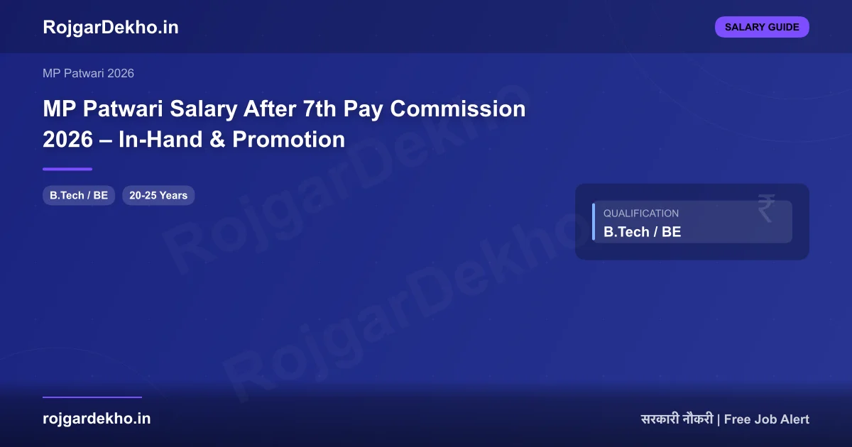 MP Patwari Salary After 7th Pay Commission 2026 – In-Hand & Promotion - Salary | RojgarDekho