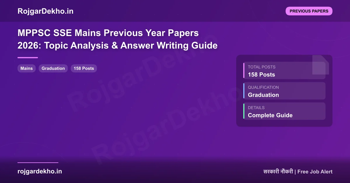 MPPSC SSE Mains Previous Year Papers 2026: Topic Analysis & Answer Writing Guide - Previous Papers | RojgarDekho