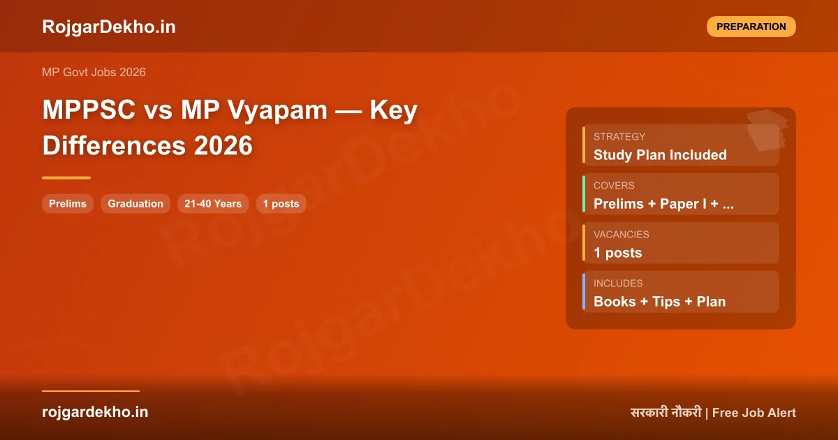 MPPSC vs MP Vyapam — Key Differences 2026 - Preparation | RojgarDekho