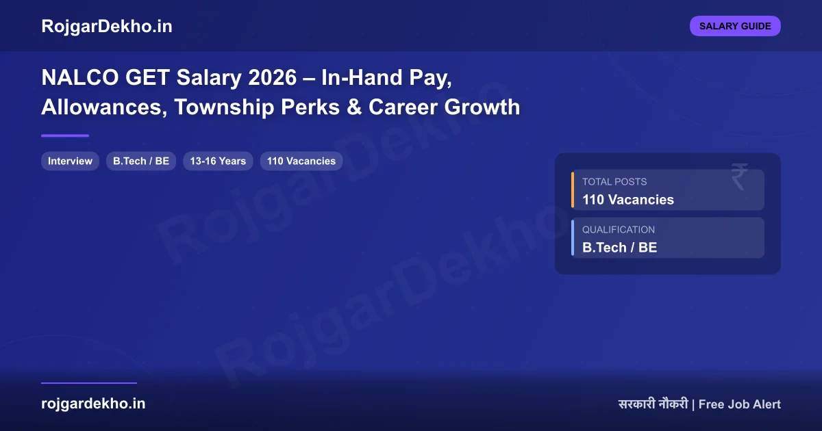 NALCO GET Salary 2026 – In-Hand Pay, Allowances, Township Perks & Career Growth - Salary | RojgarDekho