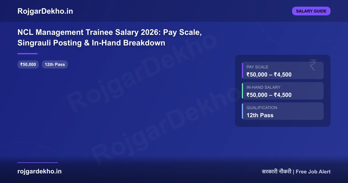 NCL Management Trainee Salary 2026: Pay Scale, Singrauli Posting & In-Hand Breakdown - Salary | RojgarDekho
