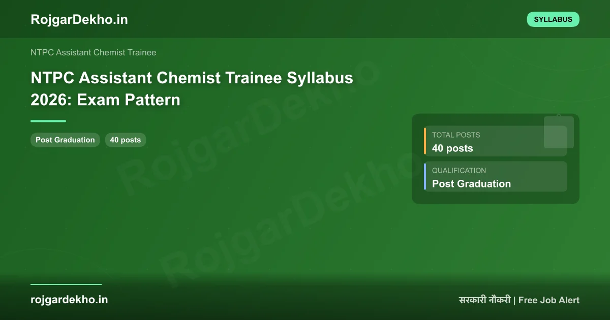 NTPC Assistant Chemist Trainee Syllabus 2026: Exam Pattern - Syllabus | RojgarDekho