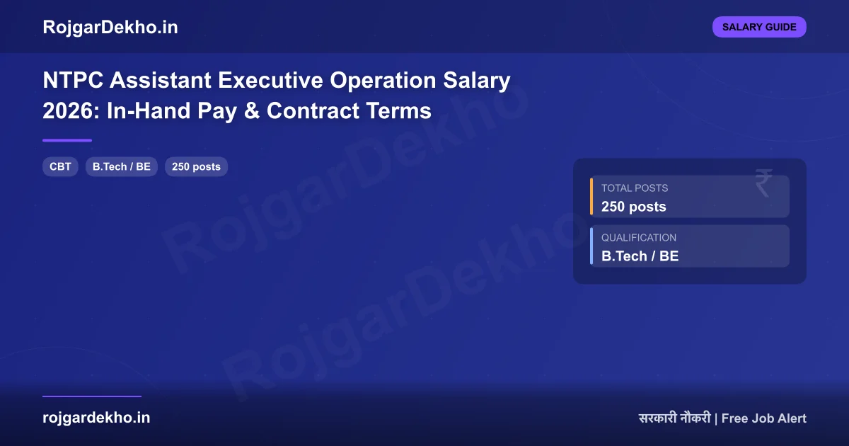 NTPC Assistant Executive Operation Salary 2026: In-Hand Pay & Contract Terms - Salary | RojgarDekho