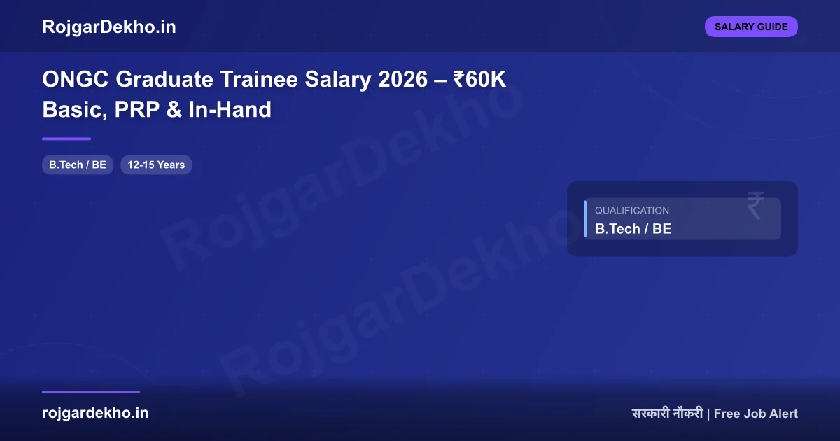 ONGC Graduate Trainee Salary 2026 – ₹60K Basic, PRP & In-Hand - Salary | RojgarDekho