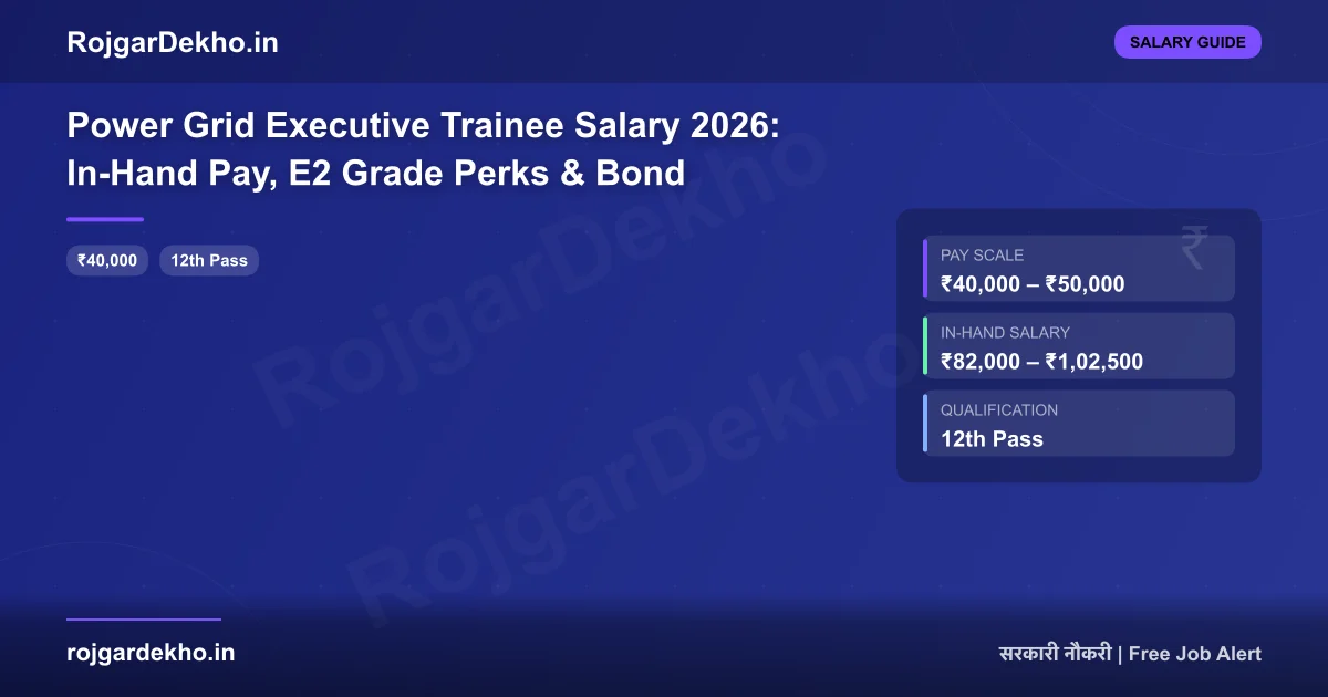 Power Grid Executive Trainee Salary 2026: In-Hand Pay, E2 Grade Perks & Bond - Salary | RojgarDekho