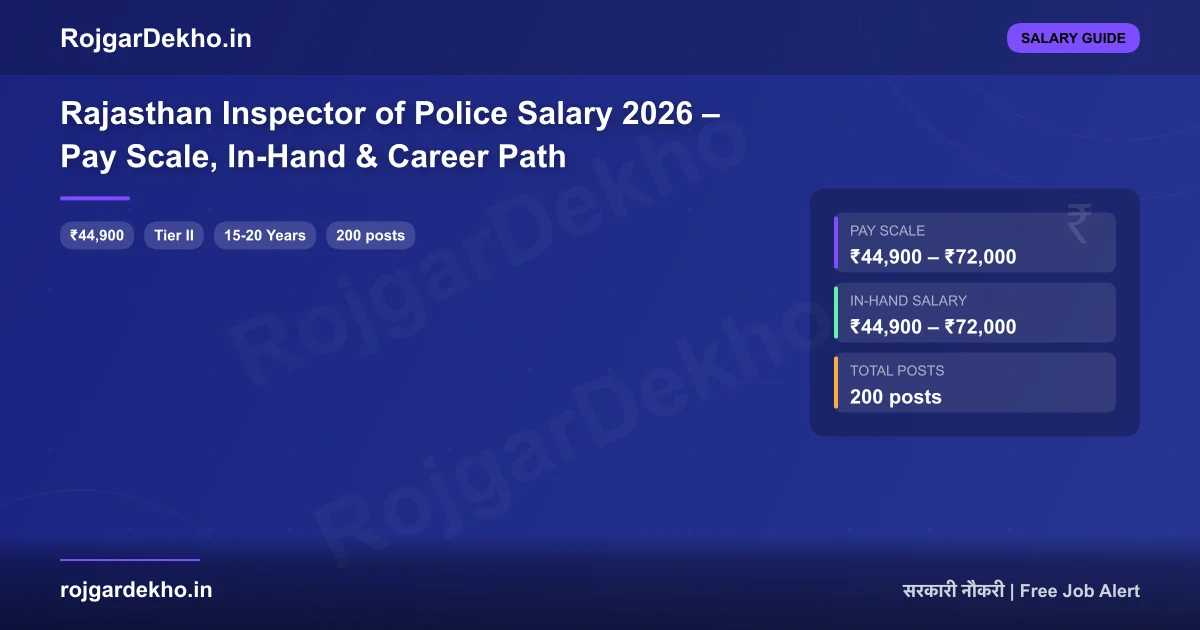 Rajasthan Inspector of Police Salary 2026 – Pay Scale, In-Hand & Career Path - Salary | RojgarDekho