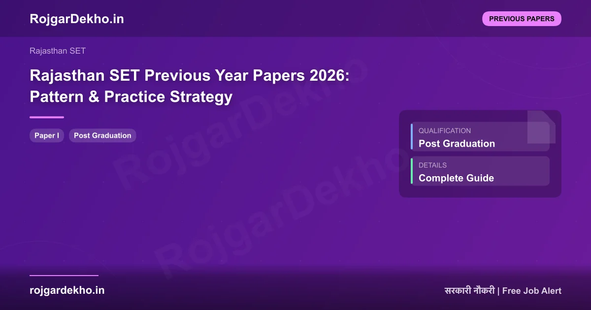 Rajasthan SET Previous Year Papers 2026: Pattern & Practice Strategy - Previous Papers | RojgarDekho