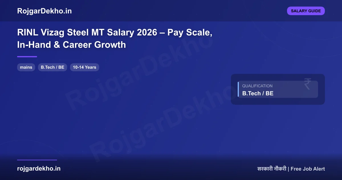 RINL Vizag Steel MT Salary 2026 – Pay Scale, In-Hand & Career Growth - Salary | RojgarDekho