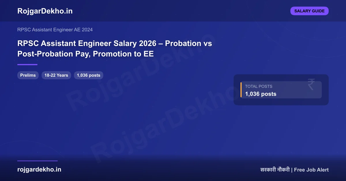 RPSC Assistant Engineer Salary 2026 – Probation vs Post-Probation Pay, Promotion to EE - Salary | RojgarDekho