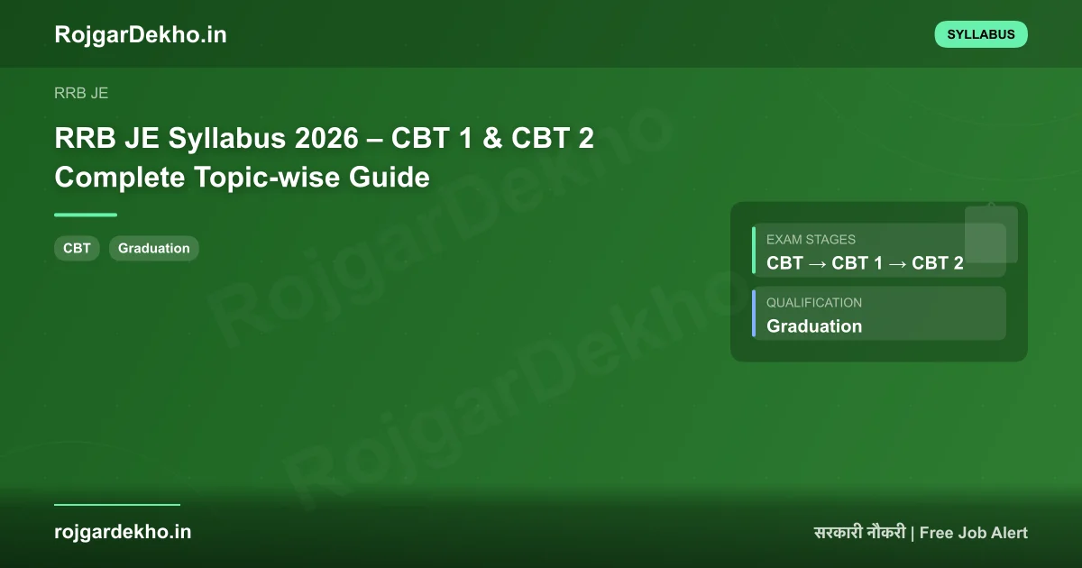 RRB JE Syllabus 2026 – CBT 1 & CBT 2 Complete Topic-wise Guide - Syllabus | RojgarDekho