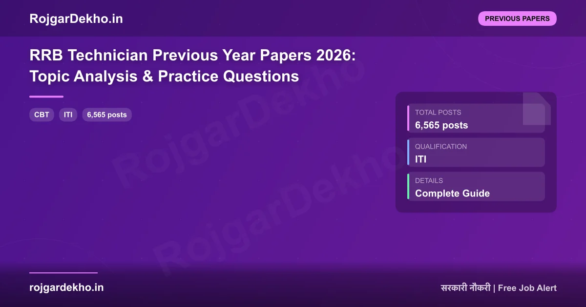 RRB Technician Previous Year Papers 2026: Topic Analysis & Practice Questions - Previous Papers | RojgarDekho