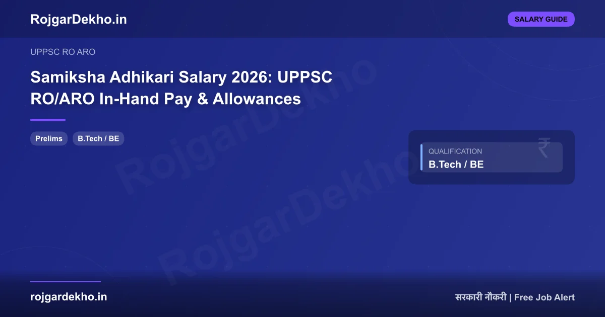 Samiksha Adhikari Salary 2026: UPPSC RO/ARO In-Hand Pay & Allowances - Salary | RojgarDekho