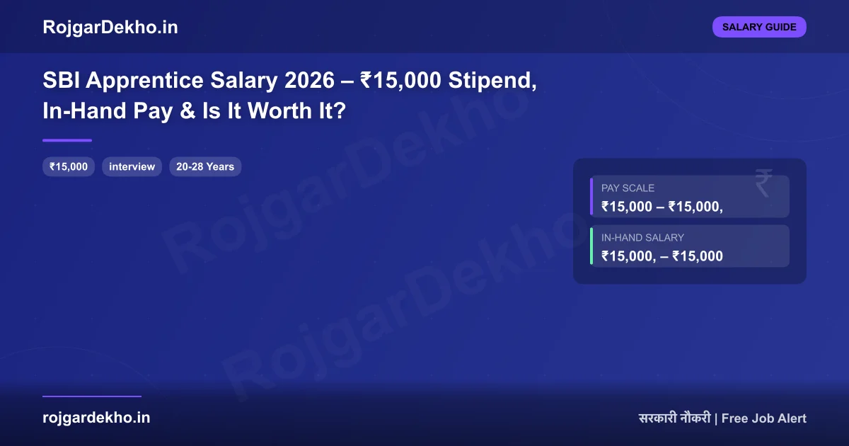 SBI Apprentice Salary 2026 – ₹15,000 Stipend, In-Hand Pay & Is It Worth It? - Salary | RojgarDekho