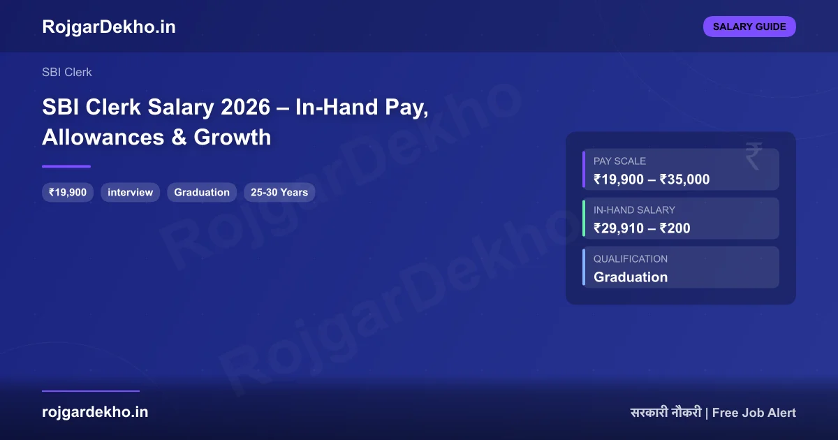 SBI Clerk Salary 2026 – In-Hand Pay, Allowances & Growth - Salary | RojgarDekho