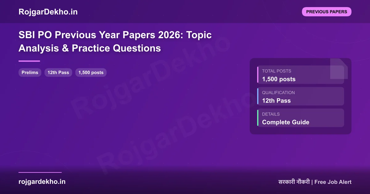 SBI PO Previous Year Papers 2026: Topic Analysis & Practice Questions - Previous Papers | RojgarDekho