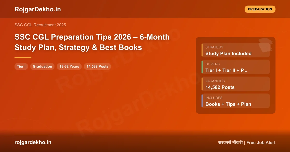 SSC CGL Preparation Tips 2026 – 6-Month Study Plan, Strategy & Best Books - Preparation | RojgarDekho