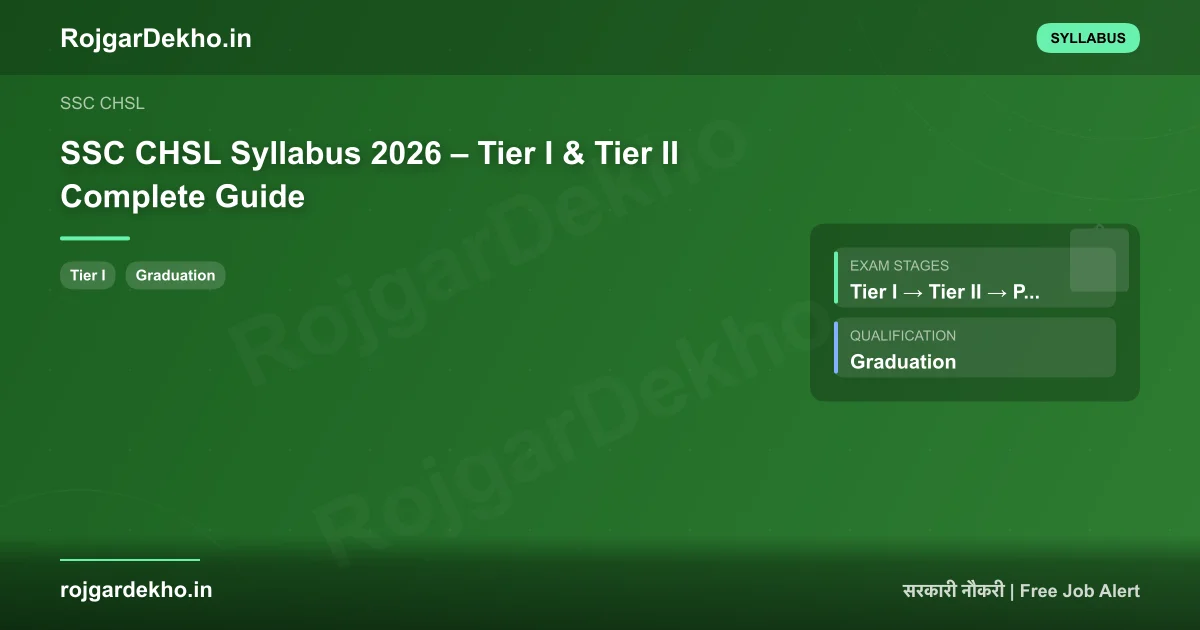 SSC CHSL Syllabus 2026 – Tier I & Tier II Complete Guide - Syllabus | RojgarDekho