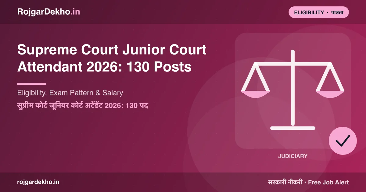 Supreme Court Junior Court Attendant 2026: 130 Posts — Eligibility, Exam Pattern & Salary - Eligibility | RojgarDekho