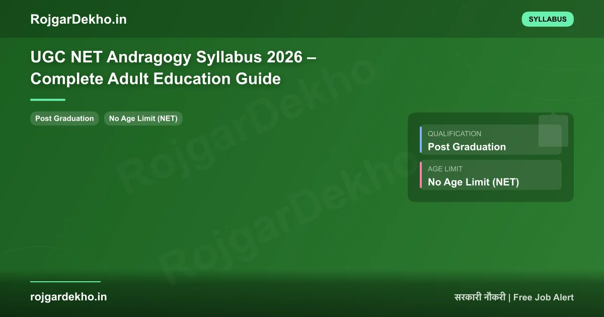 UGC NET Andragogy Syllabus 2026 – Complete Adult Education Guide - Syllabus | RojgarDekho