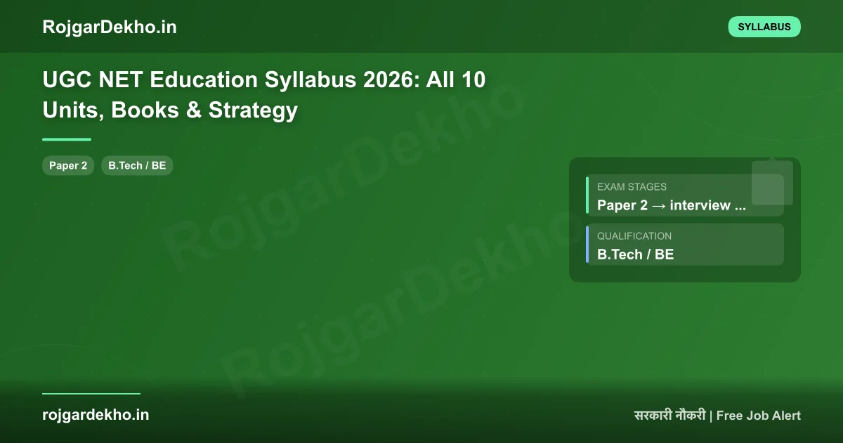 UGC NET Education Syllabus 2026: All 10 Units, Books & Strategy - Syllabus | RojgarDekho