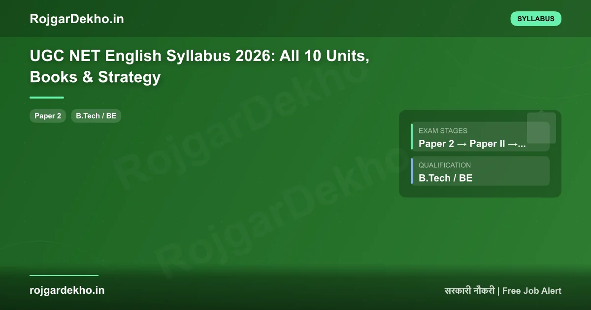 UGC NET English Syllabus 2026: All 10 Units, Books & Strategy - Syllabus | RojgarDekho
