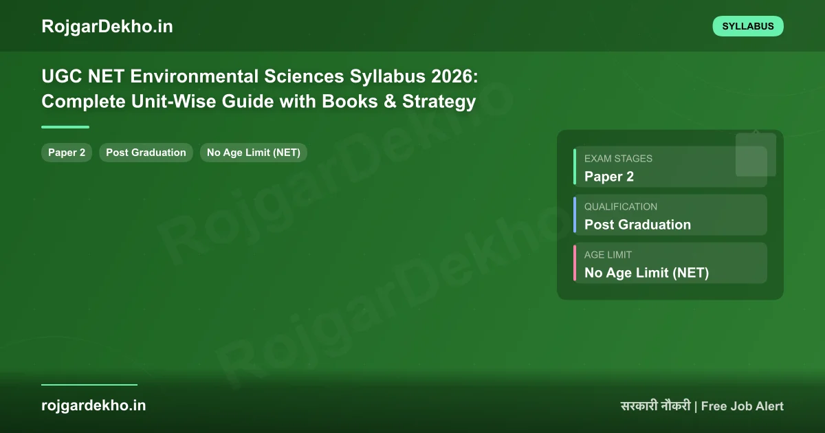 UGC NET Environmental Sciences Syllabus 2026: Complete Unit-Wise Guide with Books & Strategy - Syllabus | RojgarDekho