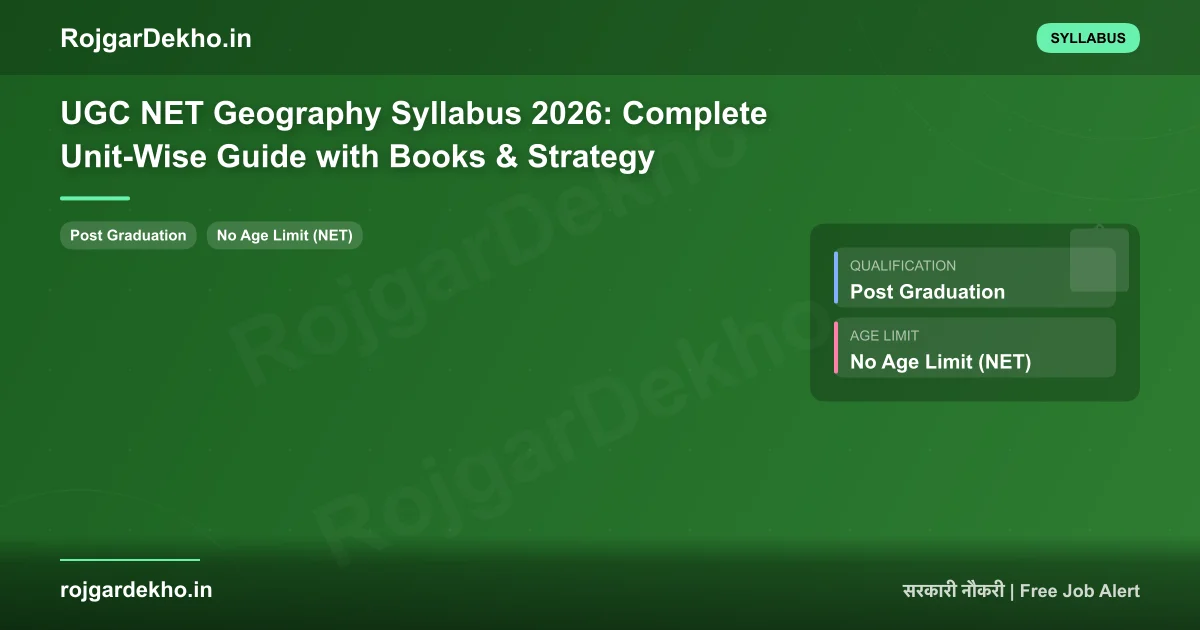 UGC NET Geography Syllabus 2026: Complete Unit-Wise Guide with Books & Strategy - Syllabus | RojgarDekho