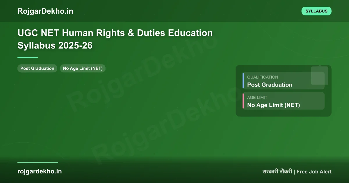 UGC NET Human Rights & Duties Education Syllabus 2025-26 - Syllabus | RojgarDekho