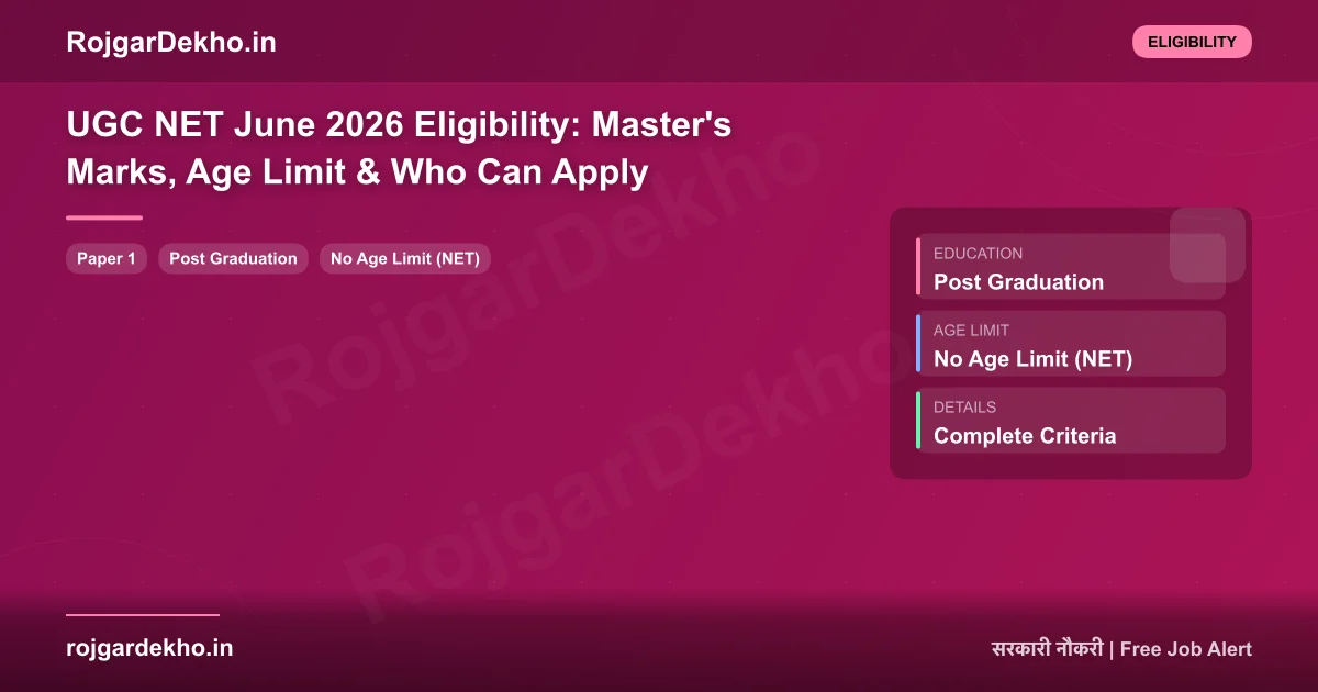 UGC NET June 2026 Eligibility: Master's Marks, Age Limit & Who Can Apply - Eligibility | RojgarDekho