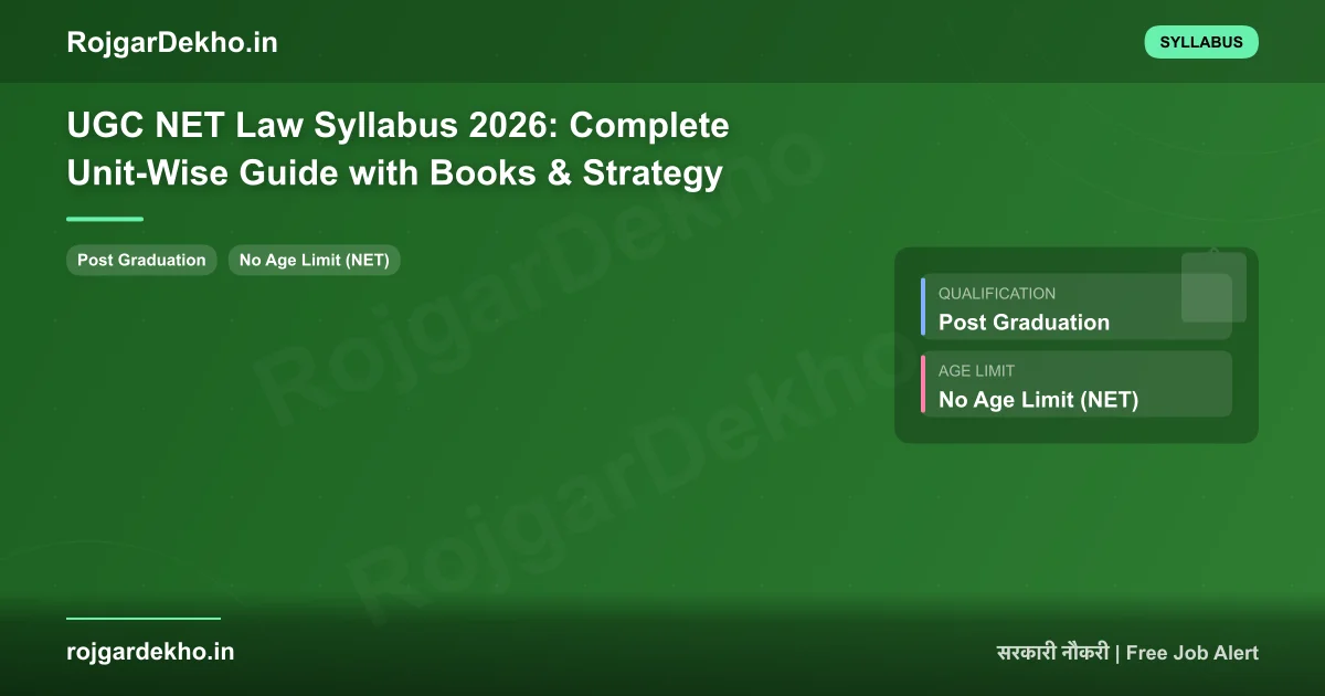 UGC NET Law Syllabus 2026: Complete Unit-Wise Guide with Books & Strategy - Syllabus | RojgarDekho