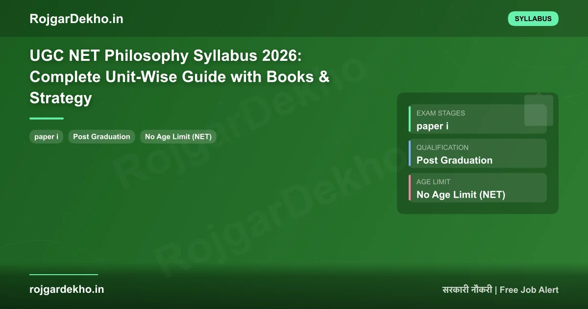UGC NET Philosophy Syllabus 2026: Complete Unit-Wise Guide with Books & Strategy - Syllabus | RojgarDekho