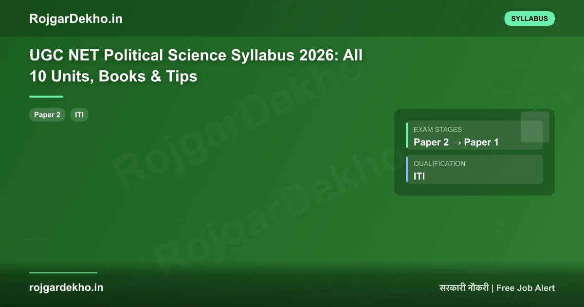 UGC NET Political Science Syllabus 2026: All 10 Units, Books & Tips - Syllabus | RojgarDekho