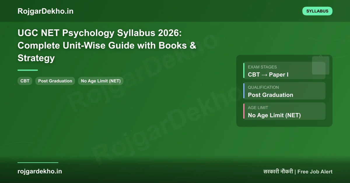 UGC NET Psychology Syllabus 2026: Complete Unit-Wise Guide with Books & Strategy - Syllabus | RojgarDekho