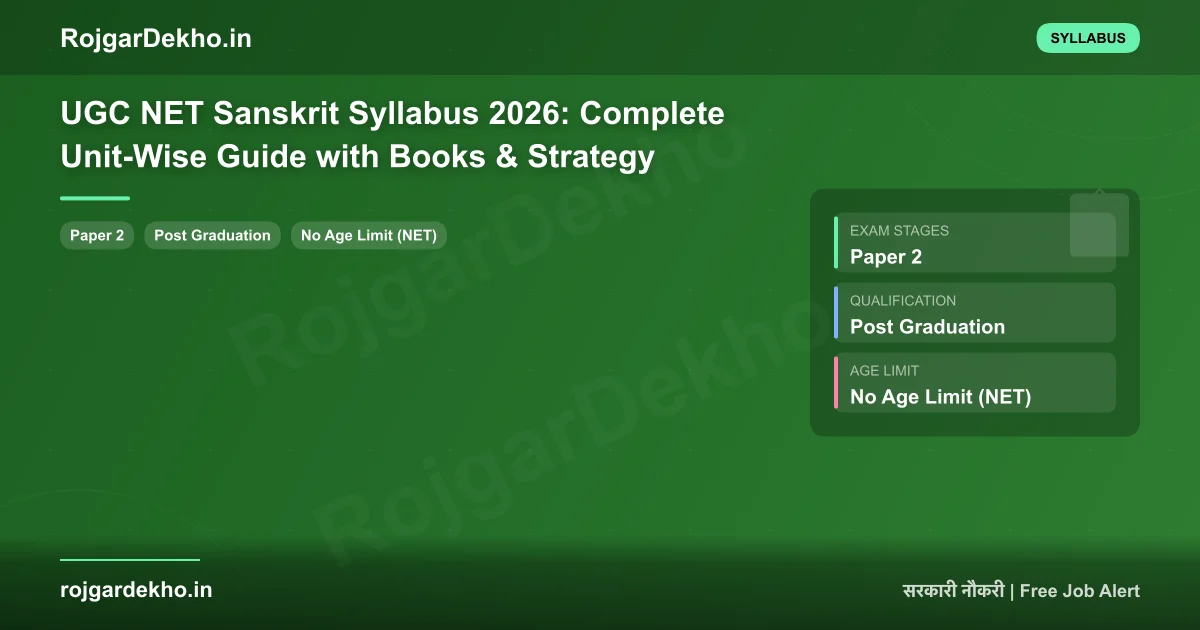UGC NET Sanskrit Syllabus 2026: Complete Unit-Wise Guide with Books & Strategy - Syllabus | RojgarDekho
