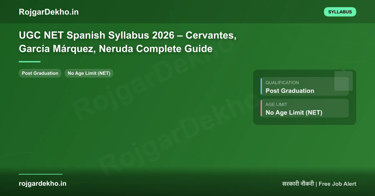 UGC NET Spanish Syllabus 2026 – Cervantes, García Márquez, Neruda Complete Guide - Syllabus | RojgarDekho